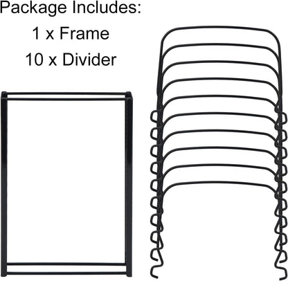 Toplife 10+ Bakeware Organizer Rack for Kitchen Bakeware, Cookware, Dinnerware, Cutting Boards, Plates, Pot and Pan Lids (Black)