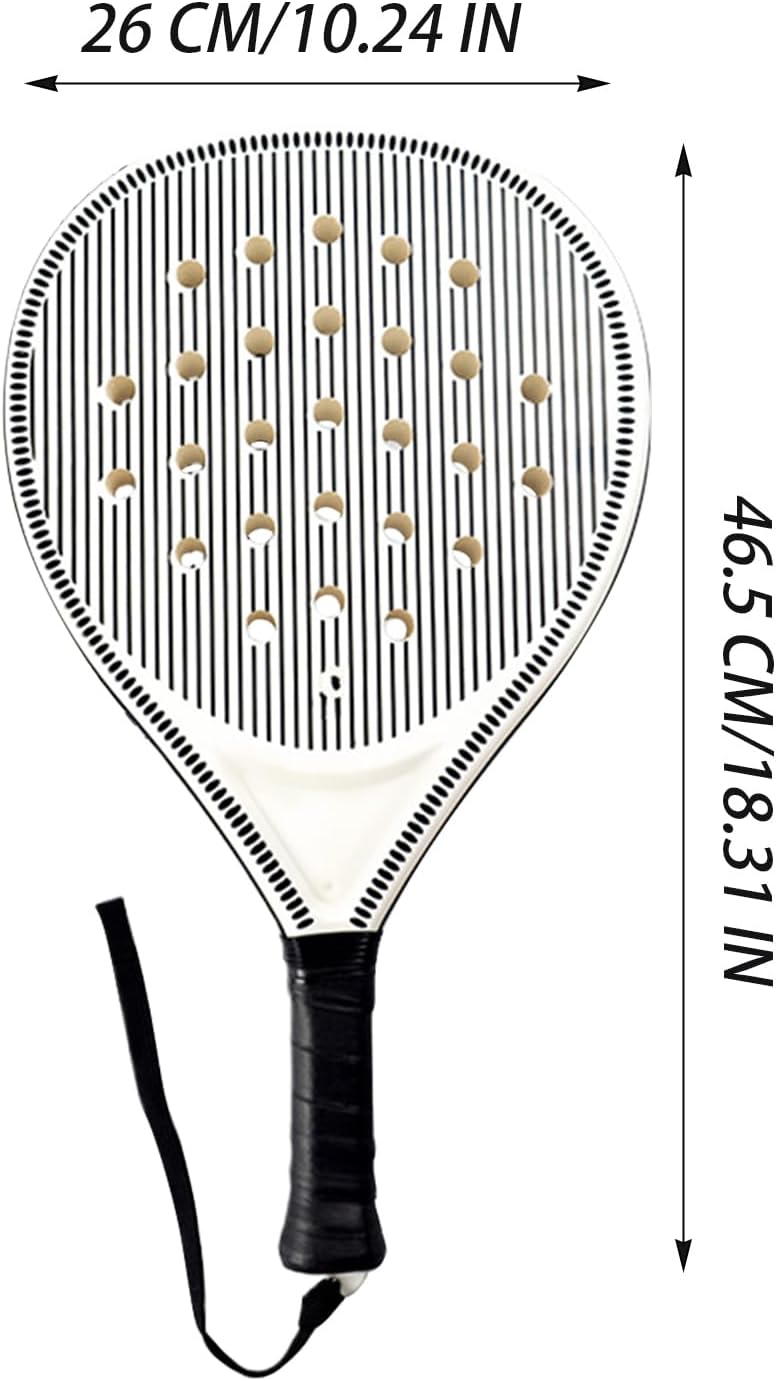Paddle Tennis Racquets, Lightweight Tennis Paddle Racket, Convenient Sports Gear, Ergonomic Sturdy Grip Handle for Outdoor Travel Training Use, Carbon Fiber + Foam