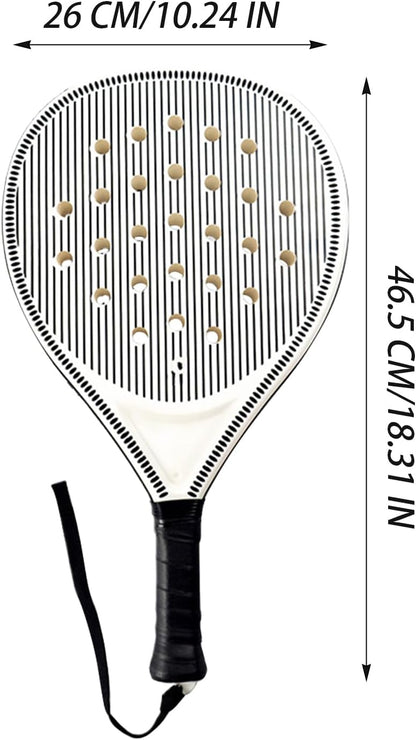 Paddle Tennis Racquets, Lightweight Tennis Paddle Racket, Convenient Sports Gear, Ergonomic Sturdy Grip Handle for Outdoor Travel Training Use, Carbon Fiber + Foam