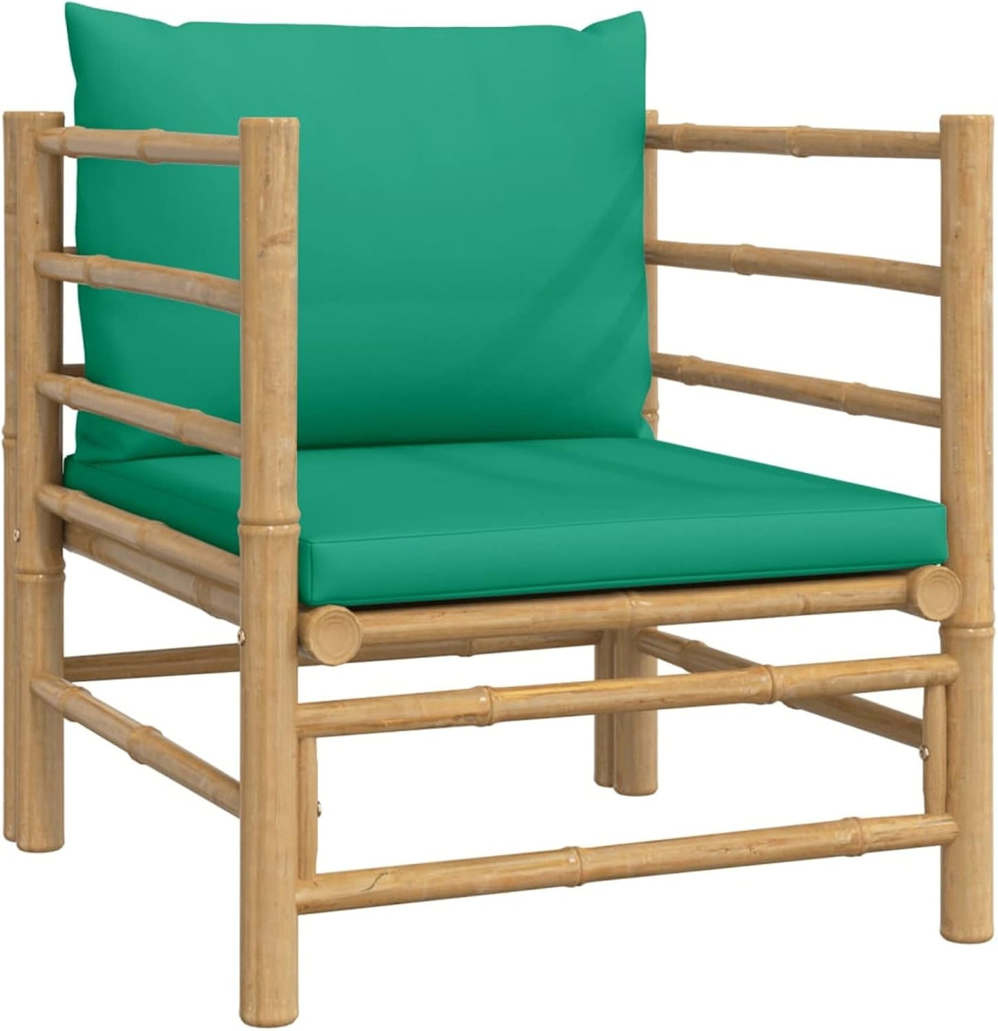 Homgoday Set Salotto da Giardino 12pz con Cuscini Verdi bambù, Lettini Prendisole, Divano Letto Mobili, Lettini da Giardino, Lettino da Piscina da Giardino per Esterno Piscina