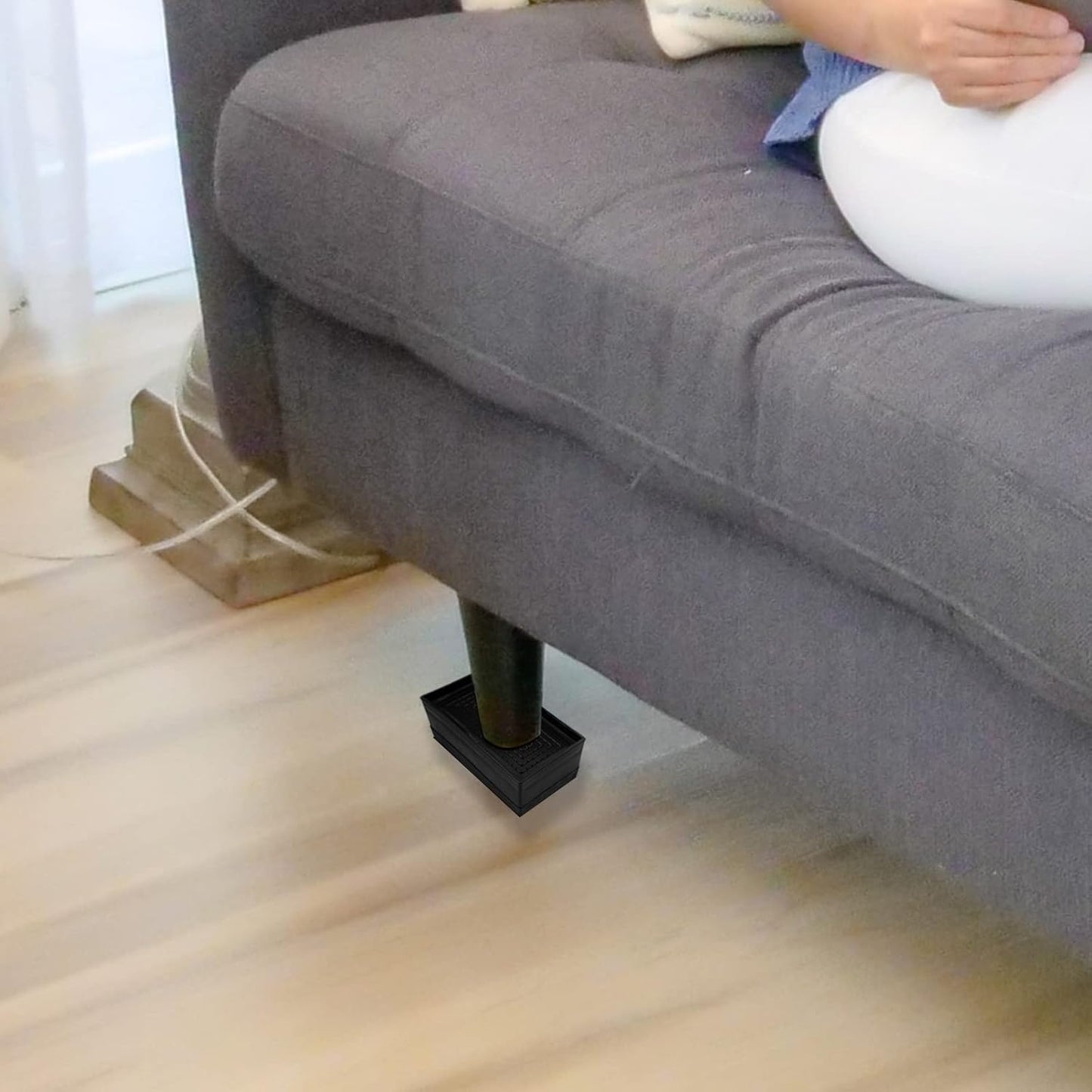 Pack of 2 Bed Risers, Furniture Risers, Rectangular Heavy Duty Bed Lifts Raisers, Couch Risers, Table Risers for Desk, Chair, Sofa, Fridge (4.7cm/1.9in Height)