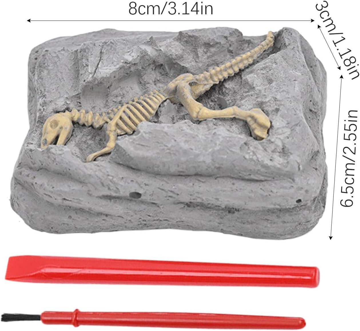 Dinosaur Dig Kit, Scavo Toy Set, 3.15x2.56in Stem Learning Activity, Educational Archeology Tools, Sensory Exploration Play for Outdoor, Adventure Craft, Kids Science Fun