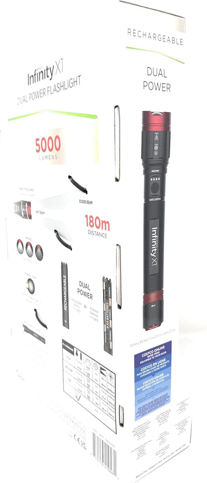 Infinity X1 Dual Power Rechargeable Flashlight 5000 Lumens