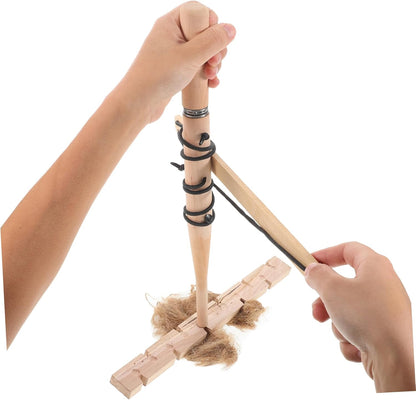 Kisangel Bow Drill Fire Starters Kit Compact Outdoor Tool for Camping Hiking Lightweight Ergonomic Design Safe Wood Materials for Emergency Fire Making Portable Survival Gear