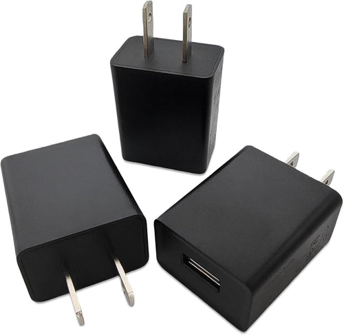 SinitoAula 5V1A USB Charger Block for Wall Outlet (UL Certified, Black, 3pcs), 5W Power Adapter Plug for Cell Phones, Tablets, Earphones, Power Banks, Smart Wearables, Toys and More Electronic Gadgets
