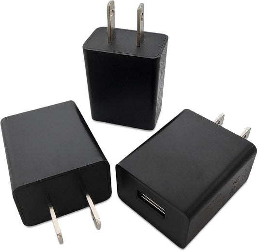 SinitoAula 5V1A USB Charger Block for Wall Outlet (UL Certified, Black, 3pcs), 5W Power Adapter Plug for Cell Phones, Tablets, Earphones, Power Banks, Smart Wearables, Toys and More Electronic Gadgets