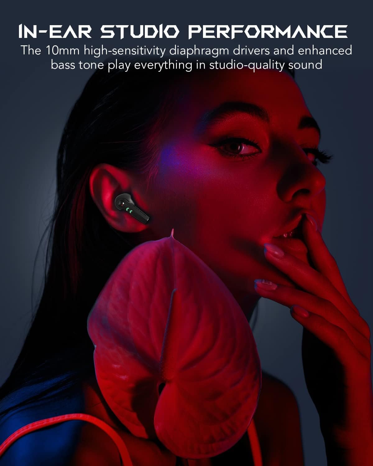 Black Shark Bluetooth Earbuds with 0.035s Ultra-Low Latency, Dual Environmental Noise Cancelling Microphones, Wireless Earbuds Gaming Earphones with Bluetooth 5.3, IPX5 Waterproof, 28h Listening Time