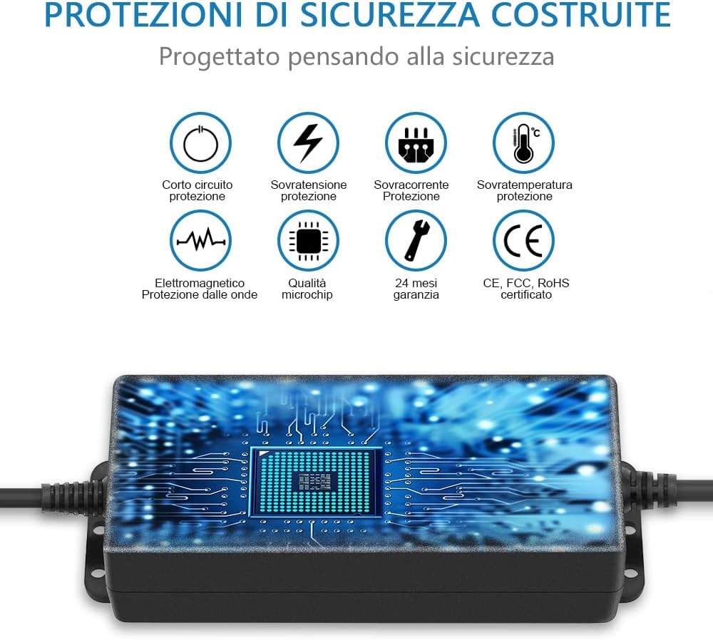 SHNITPWR Alimentatore universale da 3,5V ~ 24V, 48W, 2A, AC/DC, con 14 connettori adattatori, per dispositivi elettronici da 3,5 V a 24V, cornice per fotocamera per baby monitor e strisce LED, ecc.