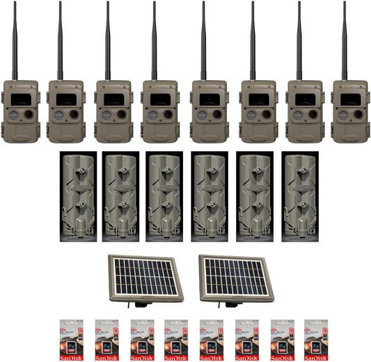 Cuddelink Cuddeback 8 Long Range IR Cameras L Series 6 Battery Power Banks Models PW-3624 2 Solar Power Banks Models PW-3600 8 16GB SD Cards