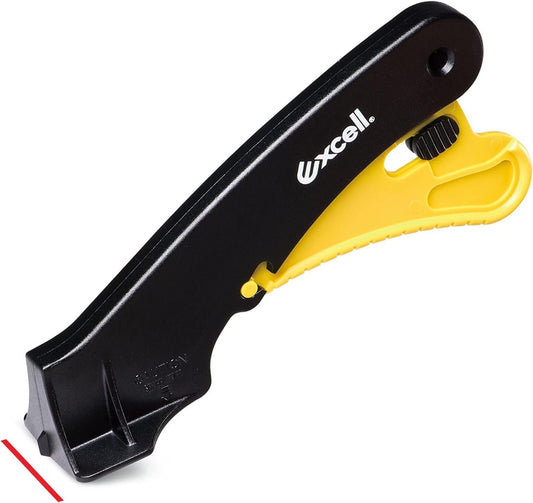 Excell ACTION STEADY-9 Utility Knife with Safety Lock, Box Opener Carton Opener, Heavy Duty Stability Lightweight Box Cutter with Replacement Blades - 3pcs (STEADY-9)