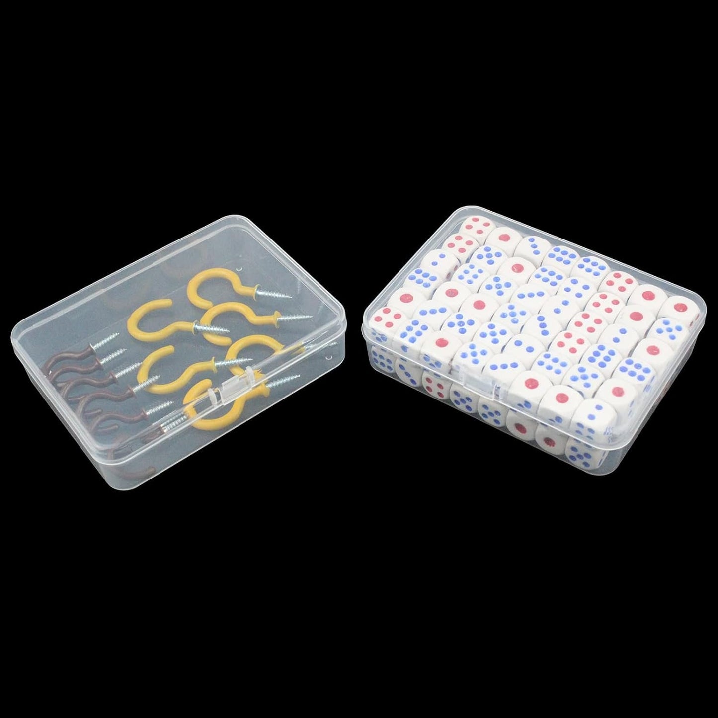 Thintinick 8-Pack Rectangular Plastic Storage Containers Box with Hinged Lid for Beads and Crafts, 4.5 x 3.3 x 1.1 inch / 115 x 85 x 28 mm (Translucent)
