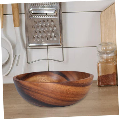 CONGARTENO 1pc Wooden Salad Bowl Kitchen Bowl for Fruits Salads Natural Log Design for Home Use Health Safety Crafted Versatile Serving
