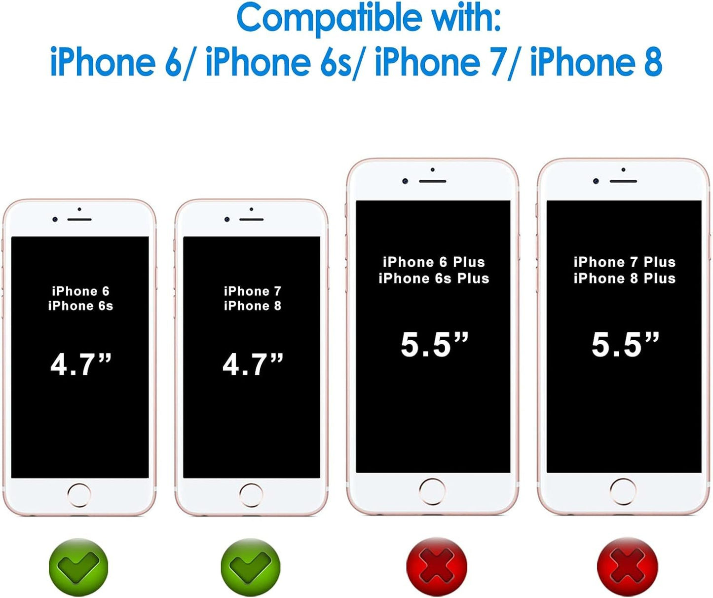 JETech 2-Pack Screen Protector for iPhone 6, iPhone 6s, iPhone 7, and iPhone 8, Tempered Glass Film, 4.7-Inch