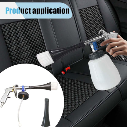 Car Cleaning Gun Kit, High-Pressure Air Blow Gun with 2 Nozzles, Car Interior Cleaning Kit, Auto Detailing Spraying Washing Gun for Car Seats, Carpets (3PCS)