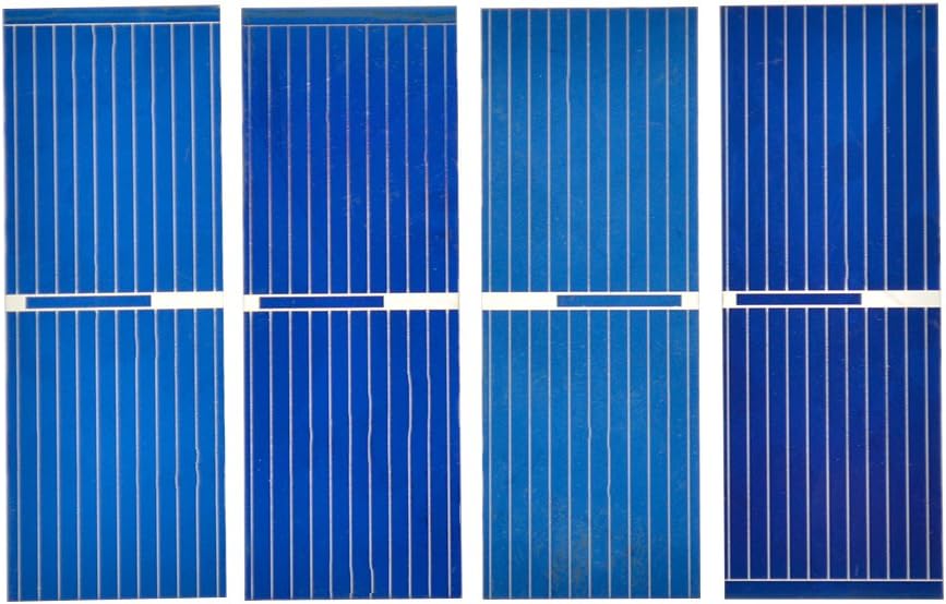 Aoshike 100pcs 0.5 V Micro Mini Solar Cell for Solar Panel 52 x 19mm/2 x 3/4 inches Polycrystalline Silicon Photovoltaic Solar Cells Sun Power for DIY Cell Phone Charger