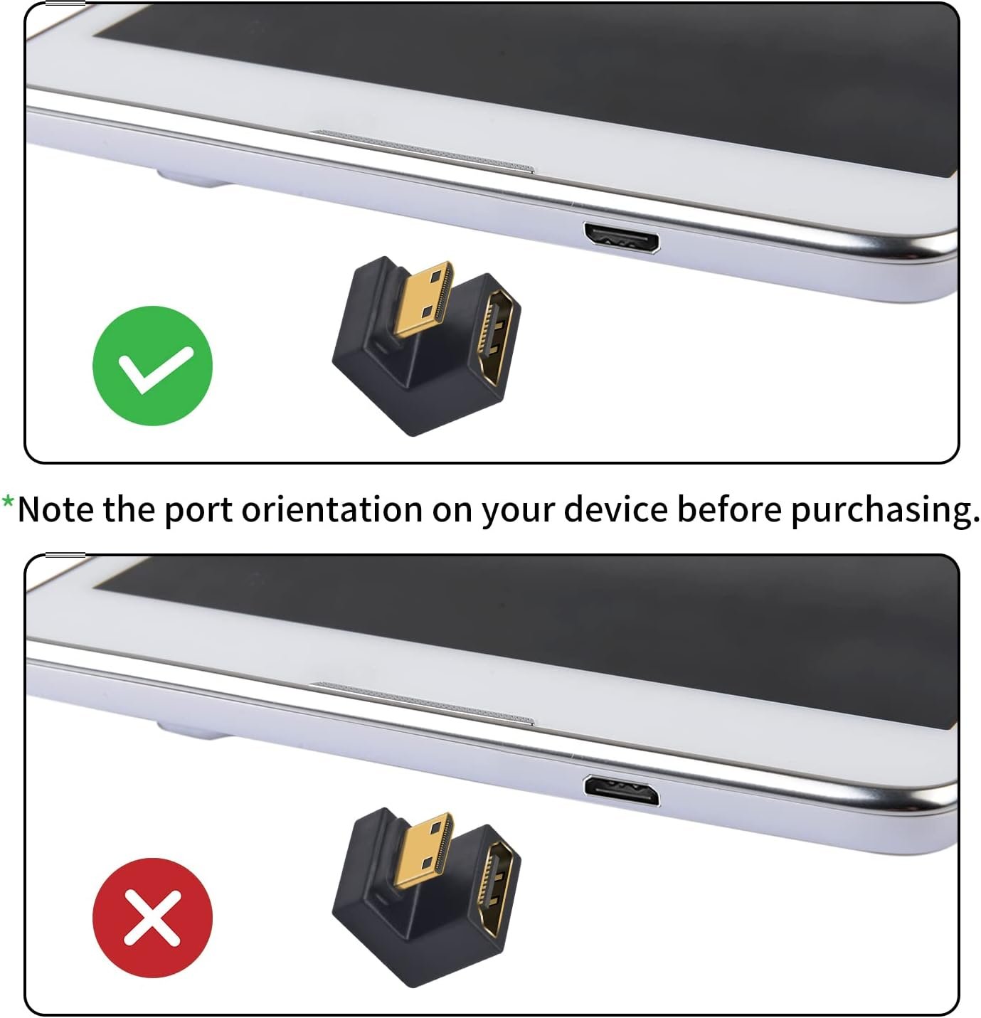 Duttek 180 Degree Mini HDMI to HDMI Adapter 8K, U Shaped HDMI to Mini HDMI Adapter 48Gbps UHD Down Angle Mini HDMI Male to HDMI Female Extender Converter for Cameras, Projectors 1 Pack