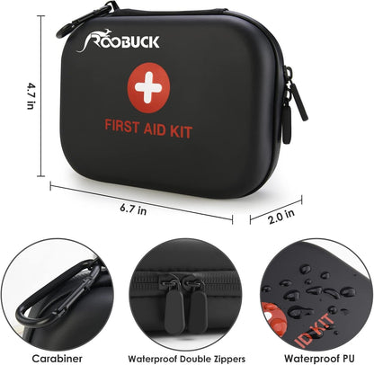Roobuck First Aid Kit for Camping, Hiking & Backpacking â€“ Compact Travel Emergency Kit with Medical Supplies, Ideal for Outdoor Adventures & Road Trips