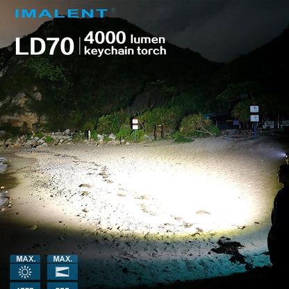 IMALENT LD70 LED Torch, 4000 Lumens EDC Rechargeable Torch with 1 CREE XHP 70.2 LED, 203 Meters Throw, Brightest Flashlight Best for Camping, Repairing, Inspection (Black)