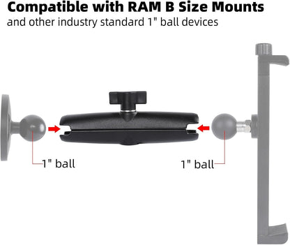FPN Aluminum Alloy Double Socket Arm Compatible with RAM Mounts B Size 1" Ball Components, Fits Industry All Standard 1" Ball Adapters (5.91" Long Arm)