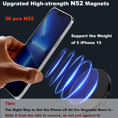 Rigdance Magnetic Phone Mount Base for MagSafe and 17mm (0.67") Ball Mounts, Phone Car Mount Accessory [Upgrated Stronger Magnets]