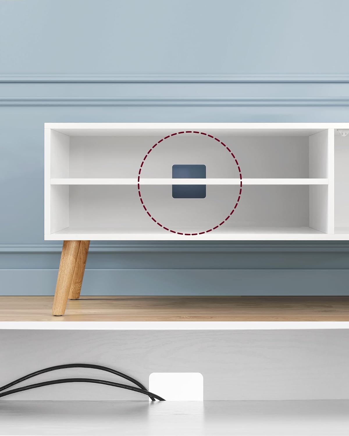 VASAGLE TV Cabinet Stand TV Cabinet for Up to 55 Inches TV Stand, 120cm Long TV Stand, Entertainment Centre, Mid Century Modern Living Room Bedroom White LTV120T46