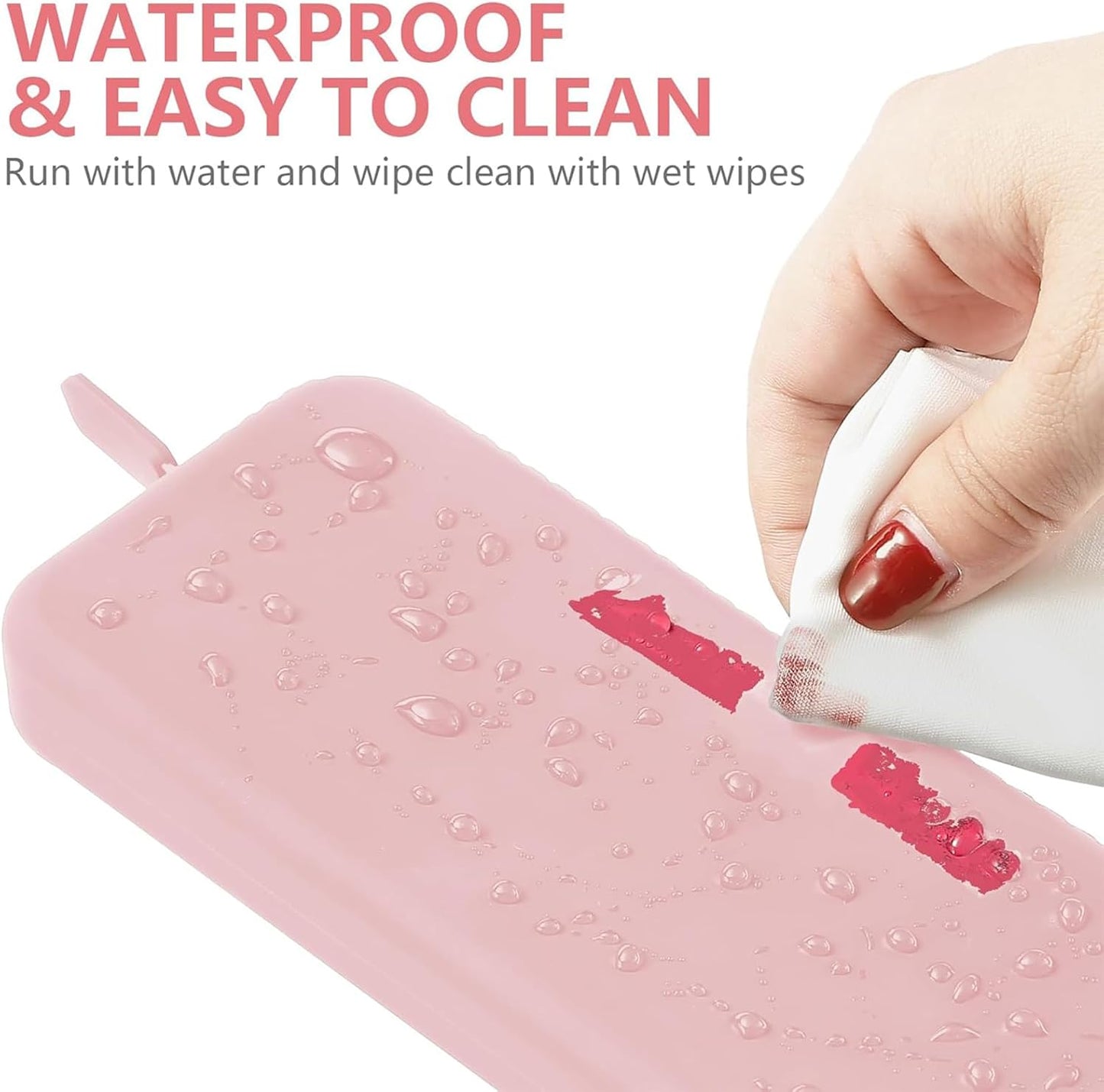 Travel Makeup Brush Holder, Silicone Bag to Protect Make up Accessories for Daily, Work or Gift (Pink)