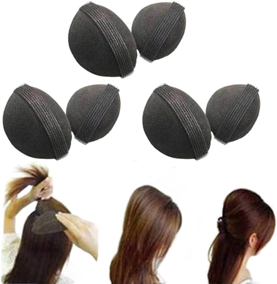 4Pcs/2Pair Sponge Bump It Up Volume Hair Base Styling Insert Tool Hair Accessories Black