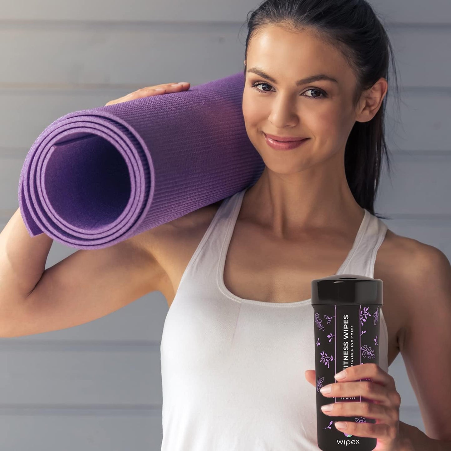 Wipex Natural Gym & Fitness Equipment Wipes for Personal Use - Lavender & Vinegar Scent - for Yoga, Pilates, Dance Studios, Home Gym, Peloton Bike, Sports, Spas (4 Pack/300 Wipes)