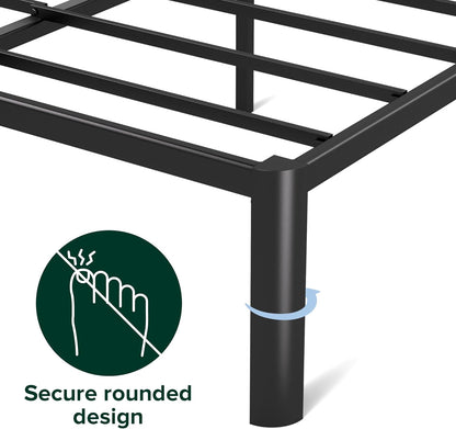 Zinus Van Double Bed Frame 40cm Metal Bed Base | Steel Slat Mattress Support | Bedroom Furniture, Black