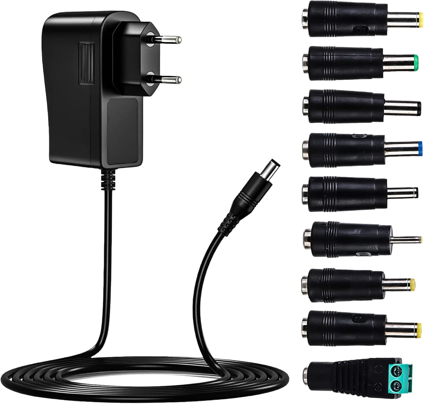 Universal AC/DC Adapter: 12V 3A 36W Power Supply Power Supply Transformer with 9 Plug Adapters, Power Driver Adapters, Home Electronics Converters and LED Strips