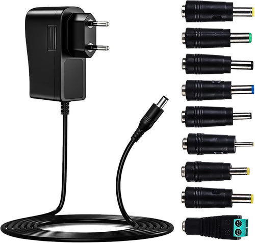 Universal AC/DC Adapter: 12V 3A 36W Power Supply Power Supply Transformer with 9 Plug Adapters, Power Driver Adapters, Home Electronics Converters and LED Strips