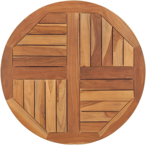 vidaXL Solid Teak Wood Table Top Home Furniture Replacement Cake Board Dining Room Kitchen Dinner Garden Coffee Side Tabletop Round 2.5cm 70cm
