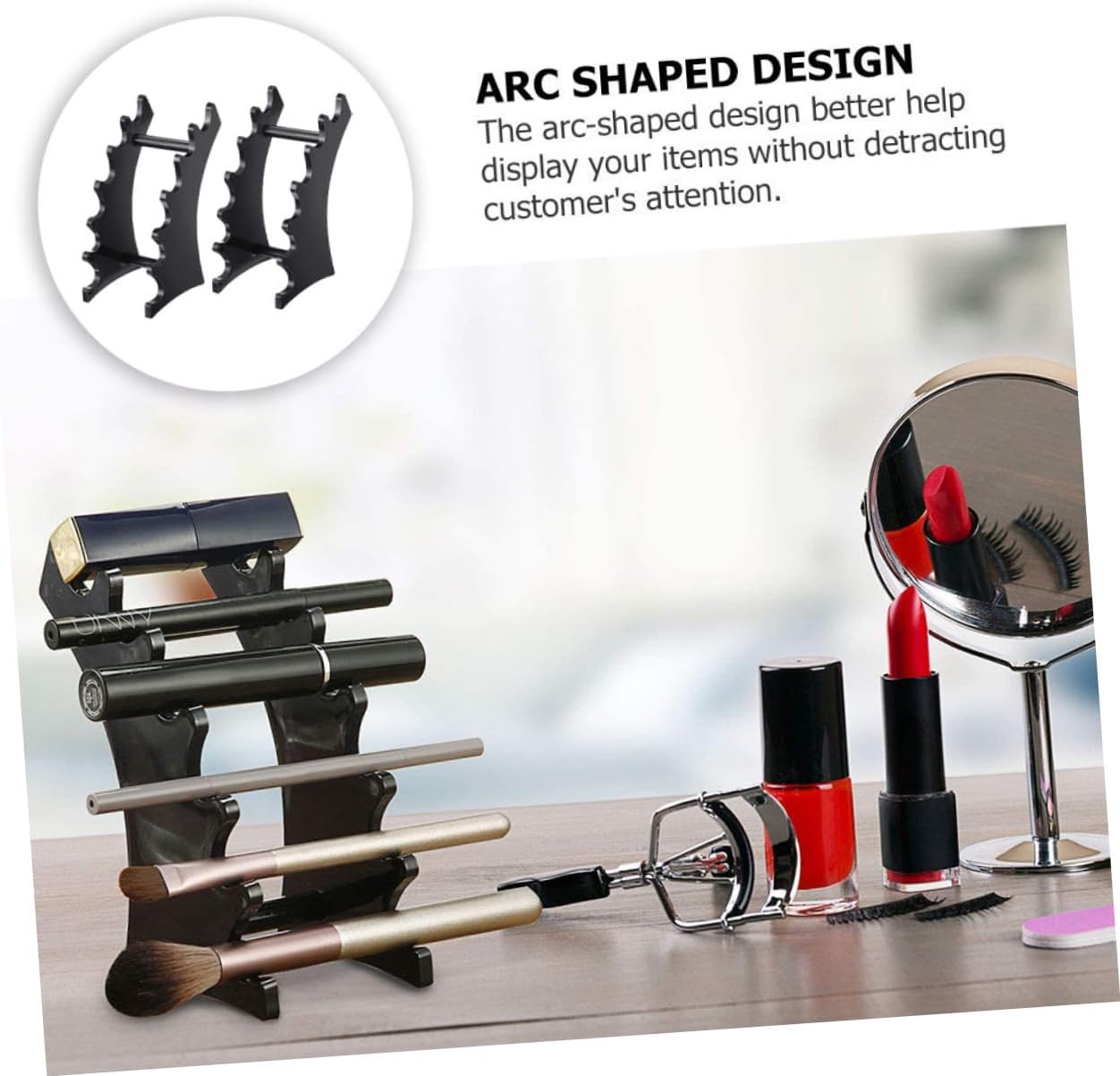 FOMIYES Pen Pencils Display Rack Makeup Store Eyeliners Holder Acrylic Lipstick Organizer Desk Accessory