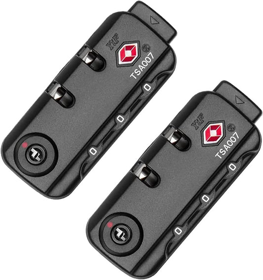 2 Pack TSA007 Security Lock Padlock Luggage Travel Lock and 3 Digits Self-Setting A Variety of Different Combinations Luggage Bag Travel Security Code Lock, Black