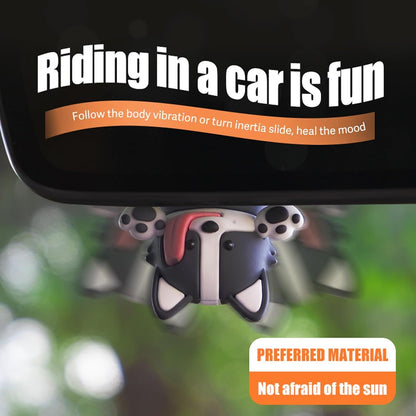 Kwak's Cute Swinging Dog Car Mirror Decor with Air Fresheners,Rearview Mirror Decorations Interior Accessories (yellow)
