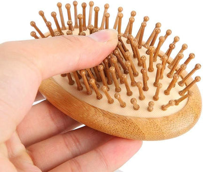 Burappoi Wooden Massage Comb, Mini Brush, Detangling Hairbrush Massage Hair Brush No Handle Scalp Care Styling Comb Paddle Hair Brush Hairdressing Comb for Straight Curl Hair(#1)