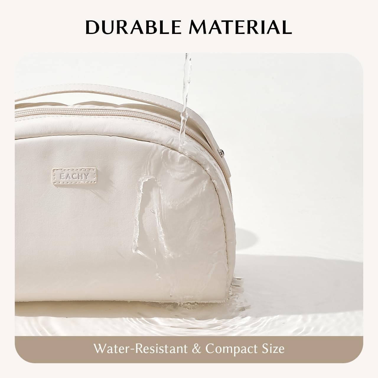 EACHY Toiletry Bag for Women, Large-Capacity Travel Makeup Organizer with Dry & Wet Separation, Portable Cosmetic Bag, Waterproof Design, White, L, Hanging Toiletry Bag