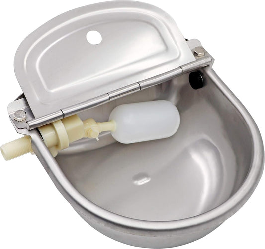 Stainless Steel Automatic Waterer Bowl Horse Cattle Goat Sheep Pig Dog Float Valve Water Trough Farm Supplies Livestocktool