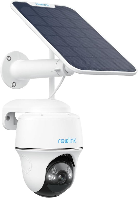 REOLINK Security Camera Wireless Outdoor, Pan Tilt Solar Powered 5MP Night Vision, 2.4/5 GHz Wi-Fi, 2-Way Talk, Works with Alexa/Google Assistant for Home Surveillance, Argus PT with Sun-Powered Panel
