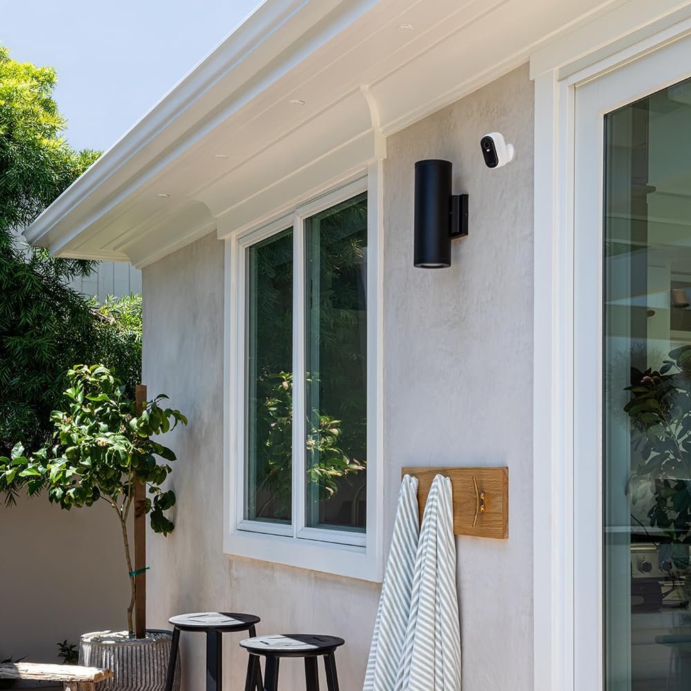 Arlo Essential 2K Outdoor Security Camera (2nd Generation) â€“ 2 Pack â€“ Outdoor & Indoor Wireless Camera, Integrated Spotlight, Color Night Vision, DIY Setup, White â€“ VMC3250