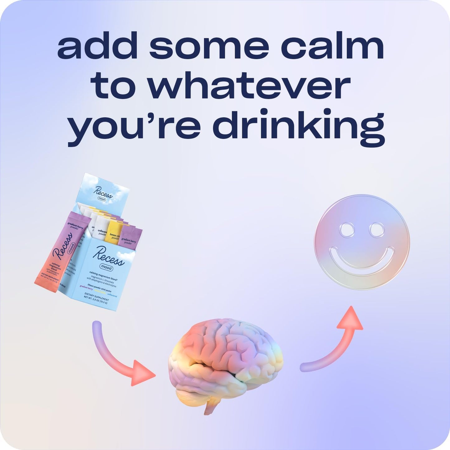 Recess Mood Drink Mix Powder | Sampler Pack | 15ct Box | Calming Magnesium L-Threonate Blend with Passion Flower, L-Theanine, Electrolytes, Magnesium Calm Hydration Support Powder Supplement