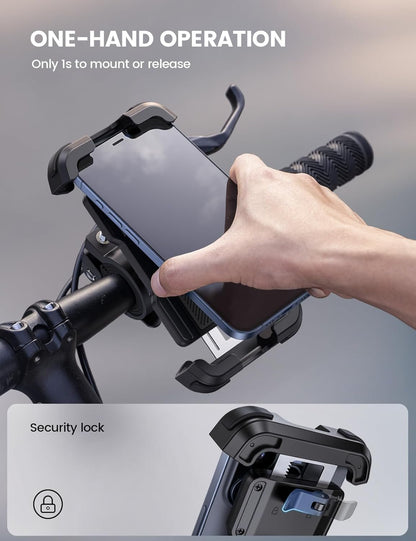 Lamicall Bicycle Phone Holder, Motorcycle Phone Holder – Upgraded Bike Phone Holder for iPhone 15 14 13 12 11 Pro Max/Plus/Mini Xs X 8 7, Samsung S10 S9, 4.7-6.8 Inch Smartphones