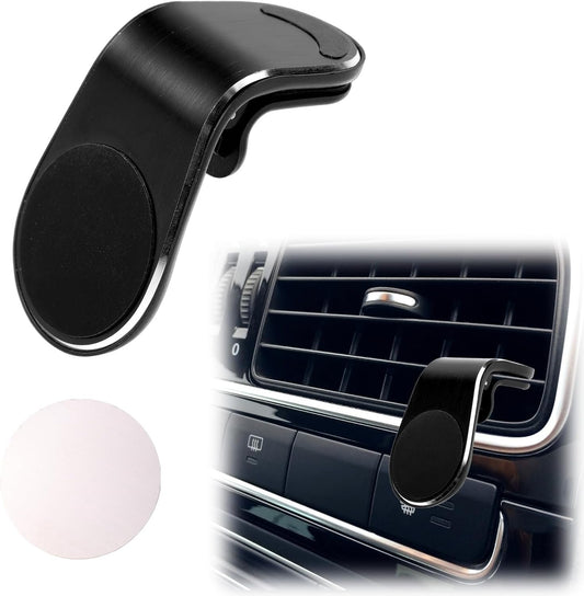 Lyreh Mobile Phone Navigation Magnetic Bracket, 360° Rotational L-Type Magnetic Car Mount Universal Phone Holder Air Vent Car Mount for All Smartphones (Black)