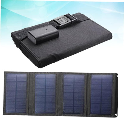 Happyyami Solar Charger Power Bank 10W Foldable Solar Panel Waterproof Solar Charger for Emergency Outdoor Use