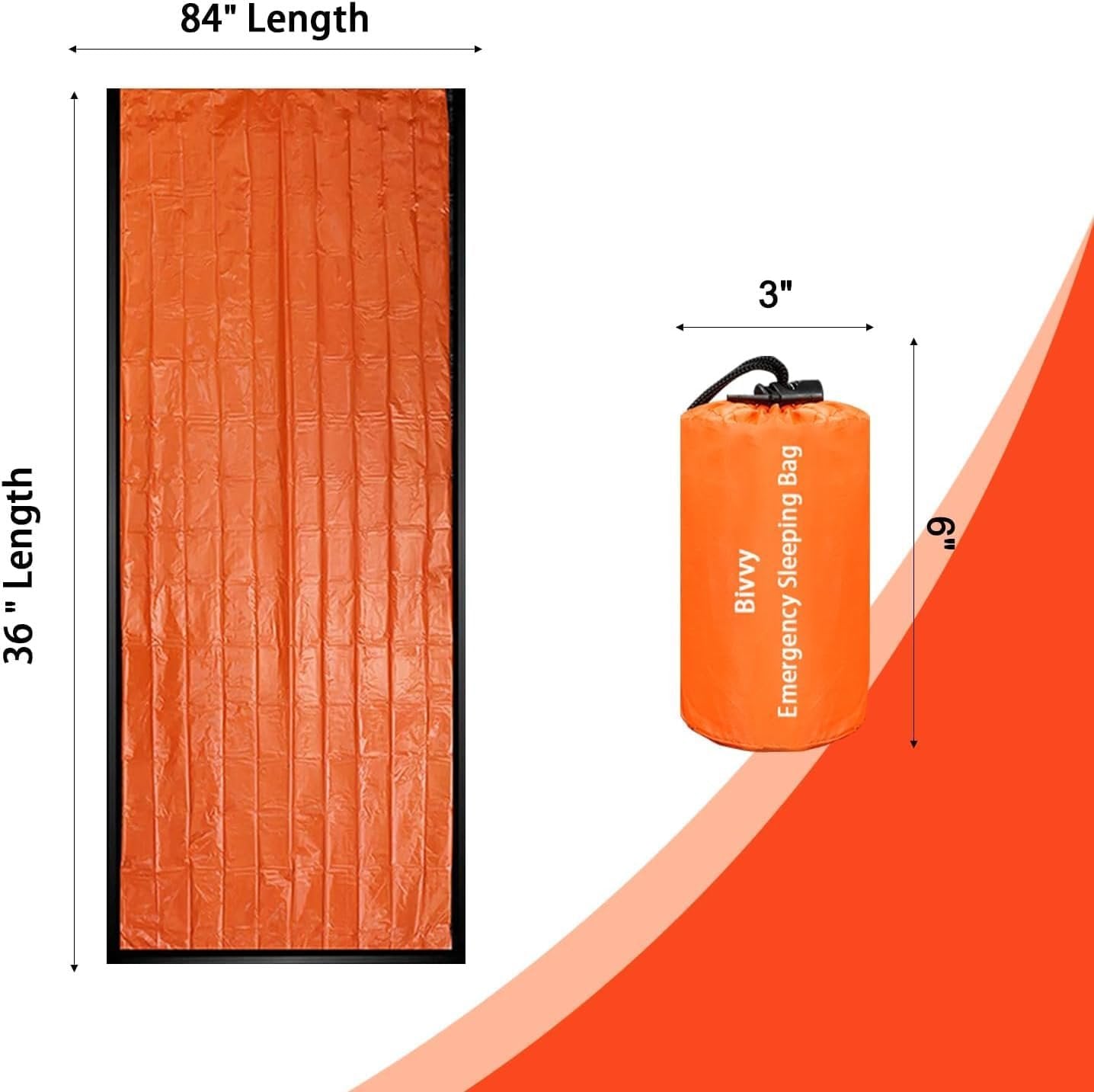 Emergency Sleeping Bag Survival Bag 2 Pack, Portable Waterproof Thermal Bivy Sacks Tac Bivvy Bags,Camping Mylar Sleeping Bag Survival Gear Emergency Blankets Survival Shelter