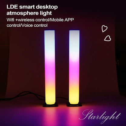 RGB Light Bar, Smart Ambient Lighting, Decorative RGB Light Bar, LED Ambient Lighting, Voice Control Lamp for Game, Movies, Collecting, Dating, PC Room