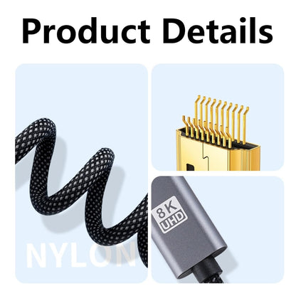 HIOPOIUYT 8K60hz 2.1 Video Extension Cable Clearly And Dynamic Display For Gaming & Streaming PC And Consoles Compatible