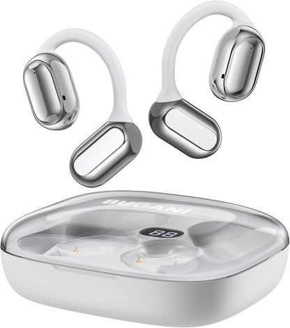 BUGANI Open Ear Headphones, Open Ear Earbuds with Immersive Stereo Sound, Clear Talk, Bluetooth 5.3 Wireless Headphones with Dual Large Driver, 30H Playtime, Waterproof Sport Earbuds for Running