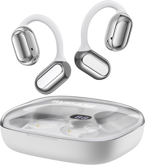 BUGANI Open Ear Headphones, Open Ear Earbuds with Immersive Stereo Sound, Clear Talk, Bluetooth 5.3 Wireless Headphones with Dual Large Driver, 30H Playtime, Waterproof Sport Earbuds for Running