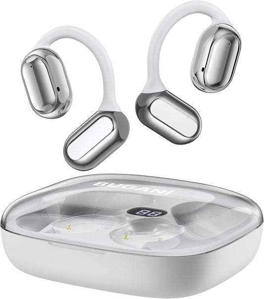 BUGANI Open Ear Headphones, Open Ear Earbuds with Immersive Stereo Sound, Clear Talk, Bluetooth 5.3 Wireless Headphones with Dual Large Driver, 30H Playtime, Waterproof Sport Earbuds for Running